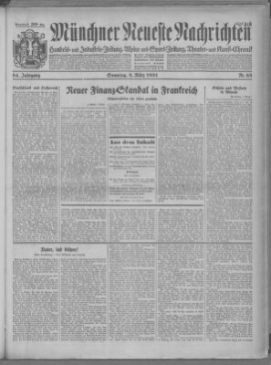 Münchner neueste Nachrichten Sonntag 8. März 1931