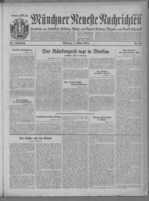 Münchner neueste Nachrichten Montag 9. März 1931