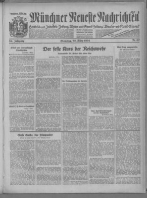 Münchner neueste Nachrichten Dienstag 10. März 1931