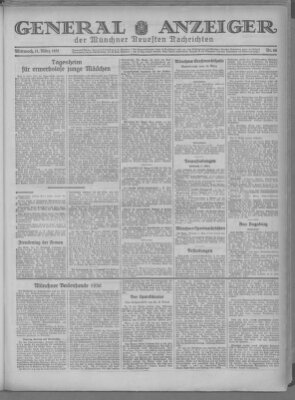 Münchner neueste Nachrichten Mittwoch 11. März 1931