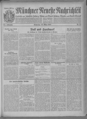 Münchner neueste Nachrichten Sonntag 15. März 1931