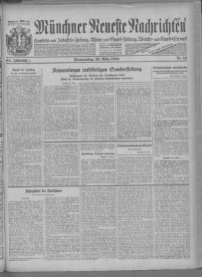 Münchner neueste Nachrichten Donnerstag 26. März 1931