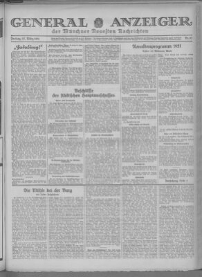 Münchner neueste Nachrichten Friday 27. March 1931