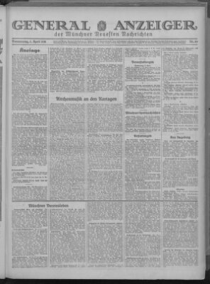 Münchner neueste Nachrichten Thursday 2. April 1931