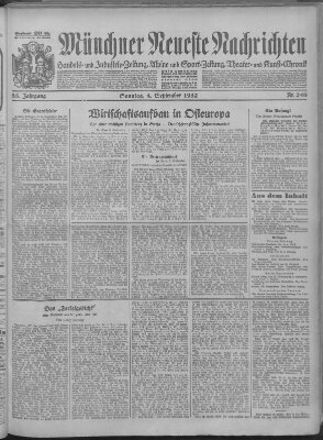 Münchner neueste Nachrichten Sonntag 4. September 1932