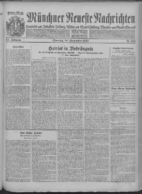 Münchner neueste Nachrichten Sonntag 18. September 1932