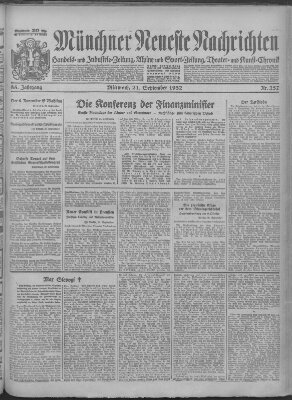 Münchner neueste Nachrichten Mittwoch 21. September 1932