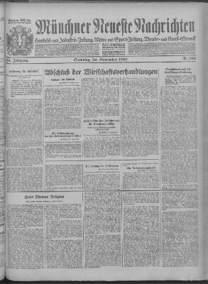 Münchner neueste Nachrichten Samstag 24. September 1932