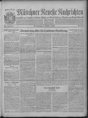 Münchner neueste Nachrichten Donnerstag 6. Oktober 1932