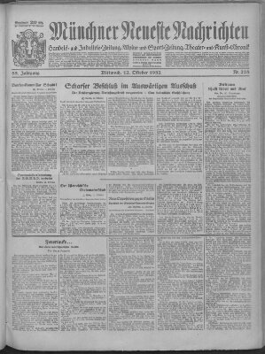 Münchner neueste Nachrichten Mittwoch 12. Oktober 1932