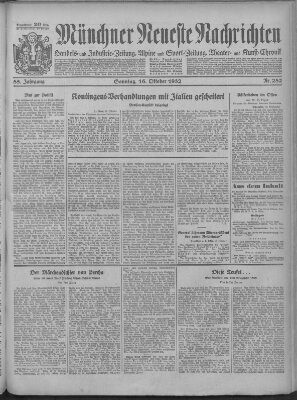 Münchner neueste Nachrichten Sonntag 16. Oktober 1932