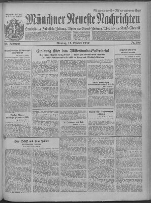 Münchner neueste Nachrichten Montag 17. Oktober 1932