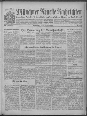 Münchner neueste Nachrichten Sonntag 23. Oktober 1932