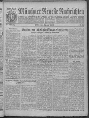 Münchner neueste Nachrichten Mittwoch 3. Februar 1932