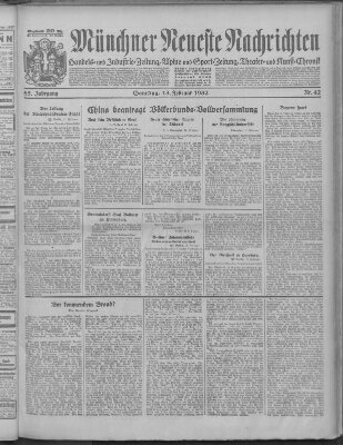 Münchner neueste Nachrichten Samstag 13. Februar 1932