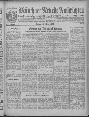 Münchner neueste Nachrichten Freitag 19. Februar 1932