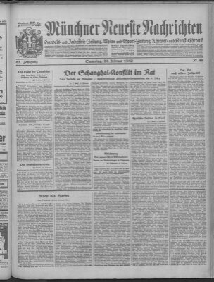 Münchner neueste Nachrichten Samstag 20. Februar 1932