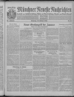 Münchner neueste Nachrichten Sonntag 28. Februar 1932