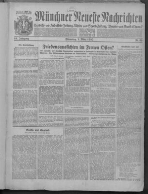 Münchner neueste Nachrichten Dienstag 1. März 1932