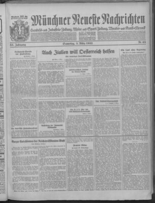 Münchner neueste Nachrichten Samstag 5. März 1932