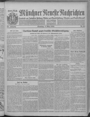 Münchner neueste Nachrichten Sonntag 6. März 1932