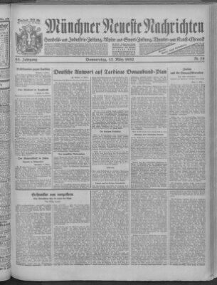 Münchner neueste Nachrichten Donnerstag 17. März 1932