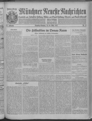 Münchner neueste Nachrichten Sonntag 20. März 1932