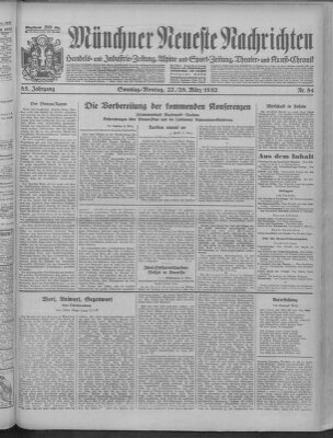 Münchner neueste Nachrichten Sonntag 27. März 1932