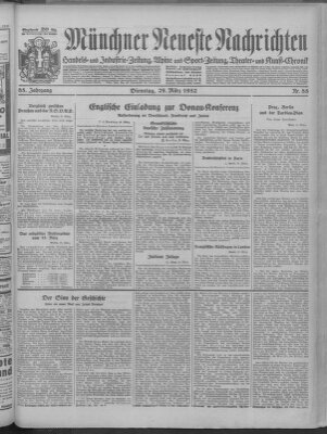 Münchner neueste Nachrichten Dienstag 29. März 1932