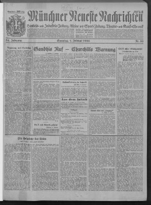 Münchner neueste Nachrichten Sonntag 1. Februar 1931