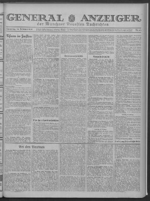 Münchner neueste Nachrichten Samstag 14. Februar 1931