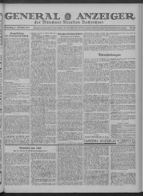 Münchner neueste Nachrichten Samstag 21. Februar 1931