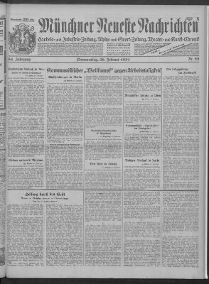 Münchner neueste Nachrichten Donnerstag 26. Februar 1931