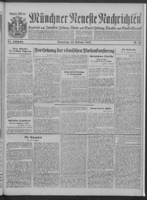 Münchner neueste Nachrichten Samstag 28. Februar 1931