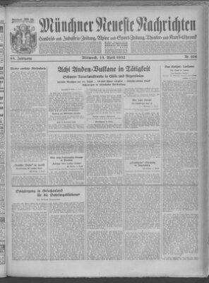 Münchner neueste Nachrichten Wednesday 13. April 1932