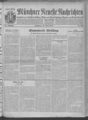 Münchner neueste Nachrichten Dienstag 19. April 1932