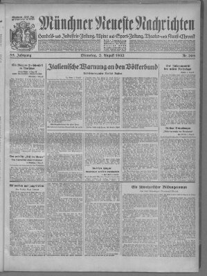 Münchner neueste Nachrichten Dienstag 2. August 1932