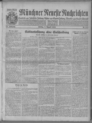 Münchner neueste Nachrichten Freitag 5. August 1932