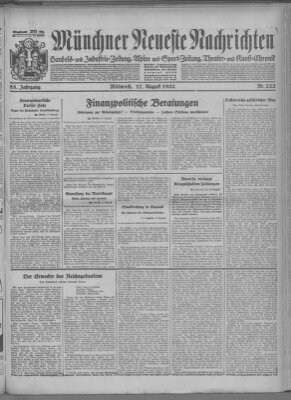 Münchner neueste Nachrichten Mittwoch 17. August 1932