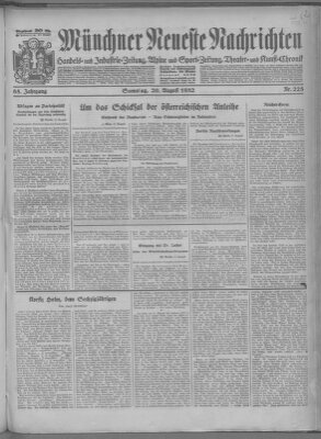 Münchner neueste Nachrichten Samstag 20. August 1932