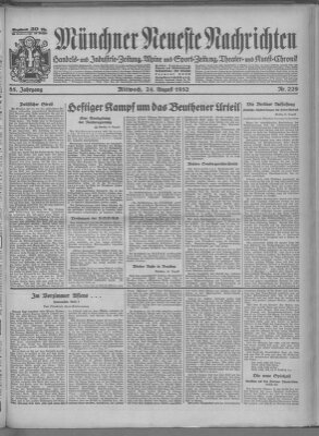 Münchner neueste Nachrichten Mittwoch 24. August 1932