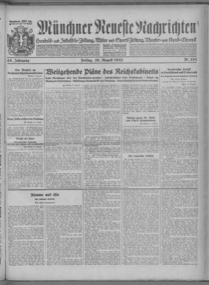 Münchner neueste Nachrichten Friday 26. August 1932