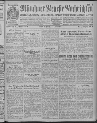 Münchner neueste Nachrichten Samstag 5. Januar 1929