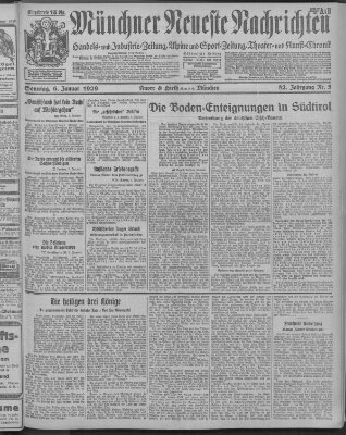 Münchner neueste Nachrichten Sonntag 6. Januar 1929