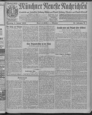 Münchner neueste Nachrichten Dienstag 8. Januar 1929