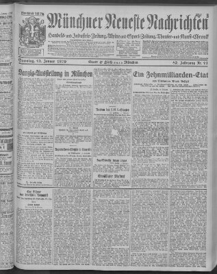 Münchner neueste Nachrichten Samstag 12. Januar 1929