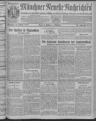 Münchner neueste Nachrichten Mittwoch 16. Januar 1929