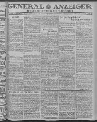 Münchner neueste Nachrichten Samstag 19. Januar 1929