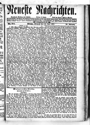 Neueste Nachrichten (Münchner neueste Nachrichten) Mittwoch 13. Juli 1881