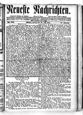 Neueste Nachrichten (Münchner neueste Nachrichten) Freitag 22. Juli 1881